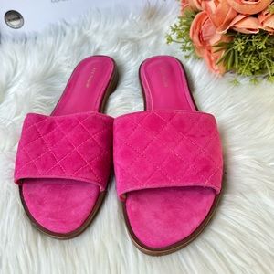Ann Taylor  Lyra Suede Quilted Slide Sandal